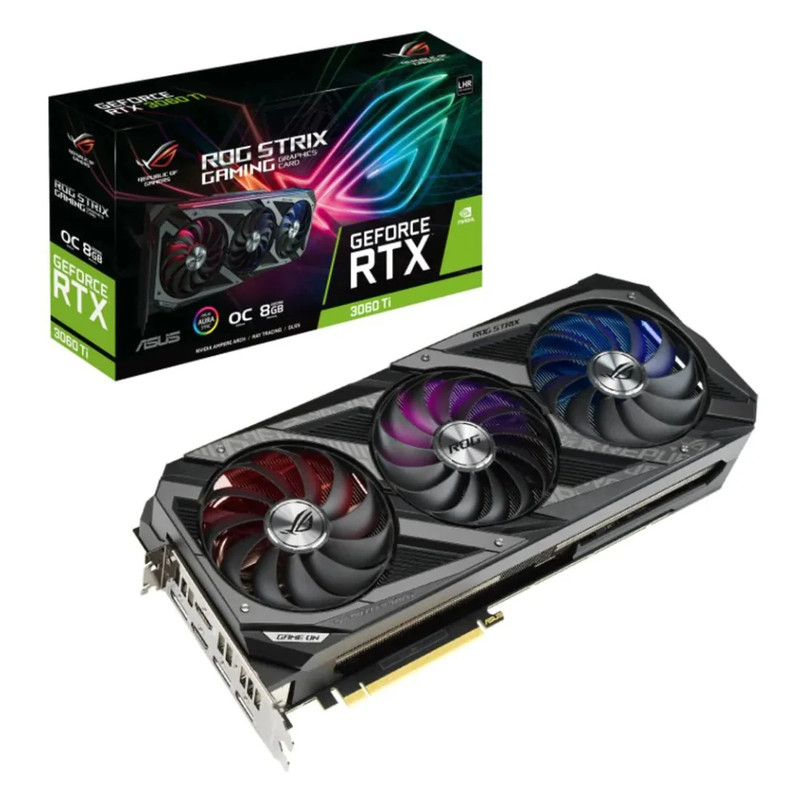 Asus ROG Strix GeForce RTX 3060Ti V2 OC Edition 8GB GDDR6 Graphics Card - كرت الشاشة